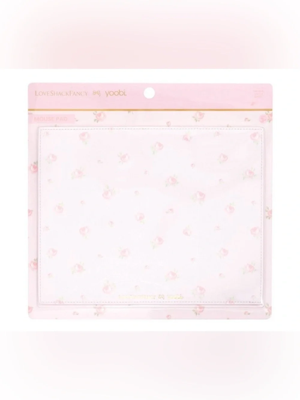 LoveShackFancy Pink Floral Mouse Pad with Rose Print